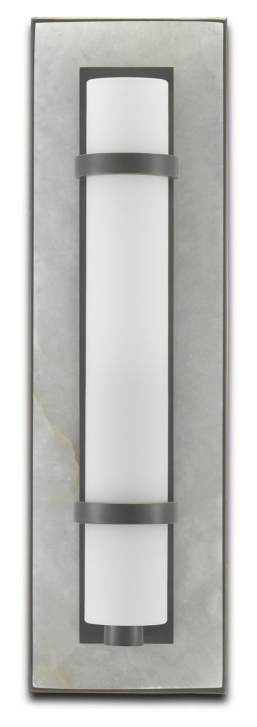 Currey and Company - 5800-0018 - One Light Wall Sconce - Bagno - Natural Alabaster/Oil Rubbed Bronze/Opaque/White