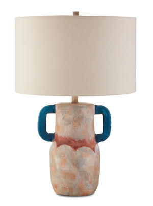 Currey and Company - 6000-0713 - One Light Table Lamp - Arcadia - Sand/Teal/Red