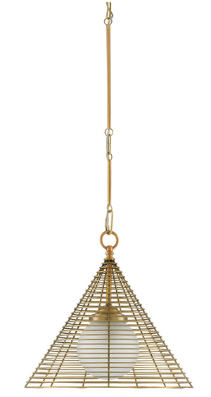 Currey and Company - 9000-0760 - One Light Pendant - Nadir - Antique Brass/Frosted Glass