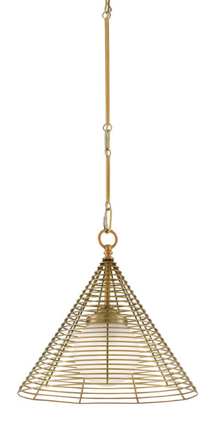 Currey and Company - 9000-0760 - One Light Pendant - Nadir - Antique Brass/Frosted Glass