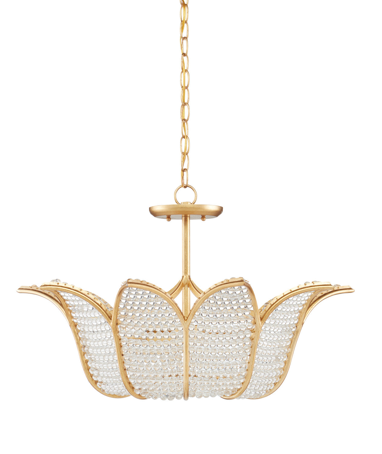 Currey and Company - 9000-0776 - Three Light Chandelier - Bunny Williams - Contemporary Gold Leaf/Clear