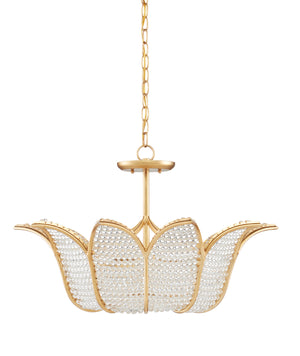 Currey and Company - 9000-0776 - Three Light Chandelier - Bunny Williams - Contemporary Gold Leaf/Clear