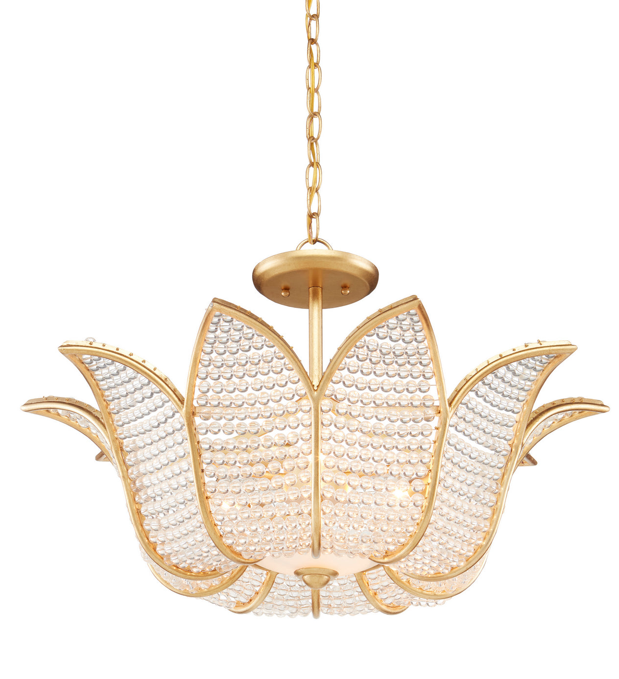 Currey and Company - 9000-0776 - Three Light Chandelier - Bunny Williams - Contemporary Gold Leaf/Clear