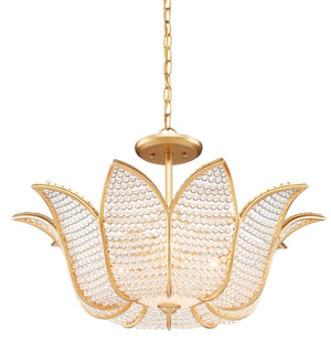 Currey and Company - 9000-0776 - Three Light Chandelier - Bunny Williams - Contemporary Gold Leaf/Clear