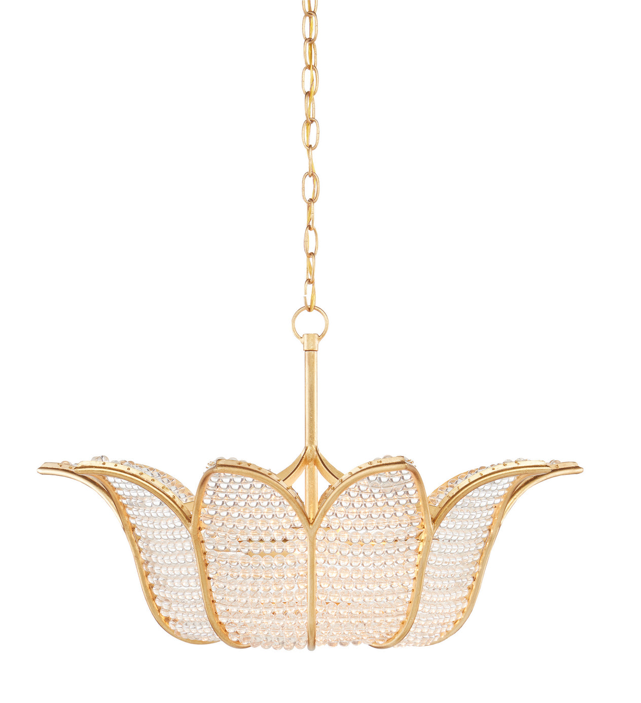 Currey and Company - 9000-0776 - Three Light Chandelier - Bunny Williams - Contemporary Gold Leaf/Clear