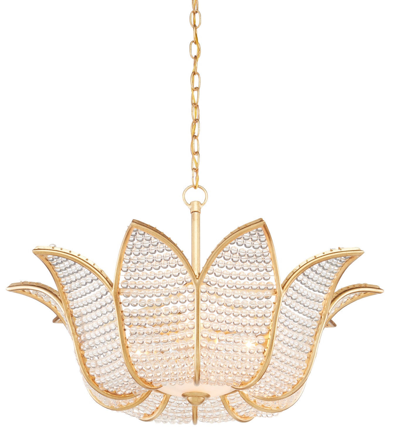 Currey and Company - 9000-0776 - Three Light Chandelier - Bunny Williams - Contemporary Gold Leaf/Clear