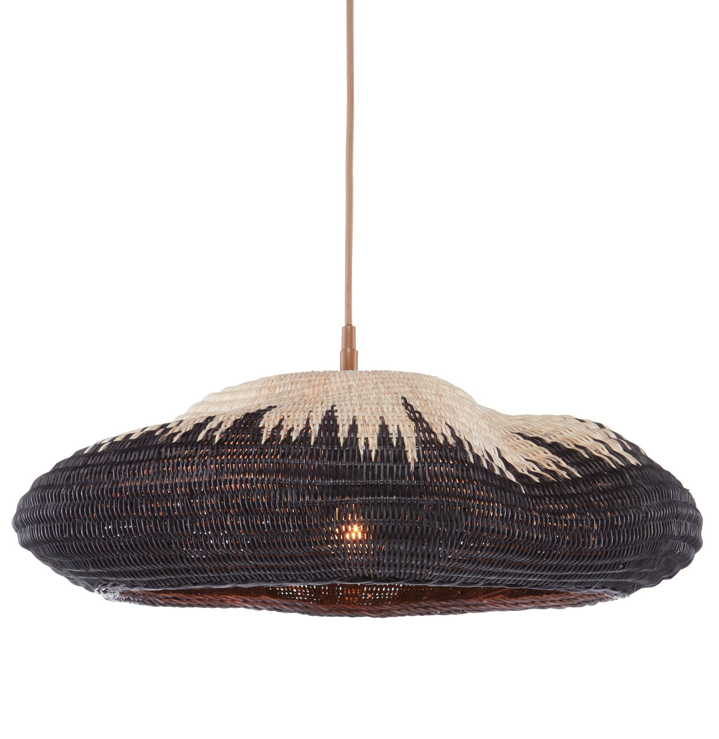 Currey and Company - 9000-0787 - One Light Pendant - Comme Des Paniers - Khaki/Black