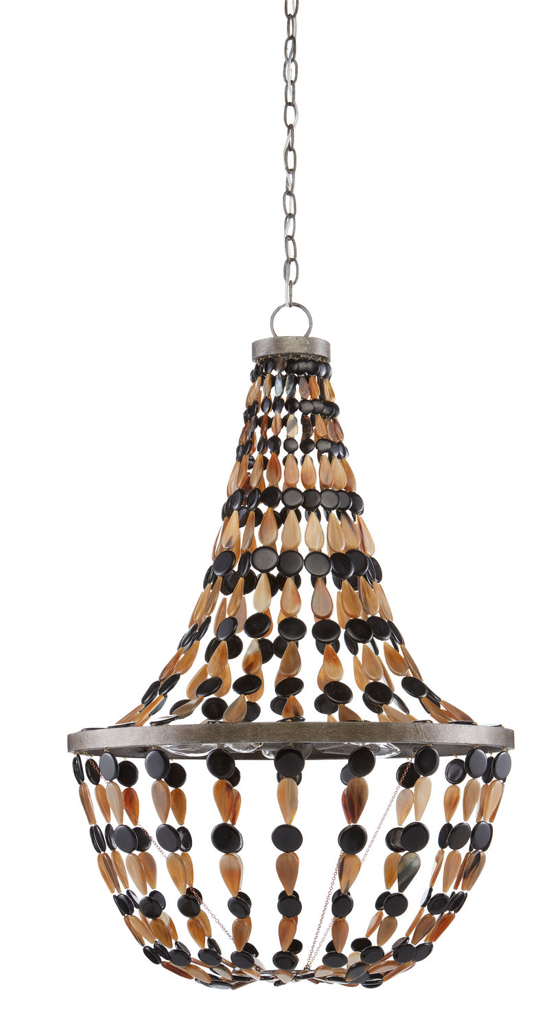 Currey and Company - 9000-0811 - Five Light Chandelier - Osterley - Light Mole/Black/Natural