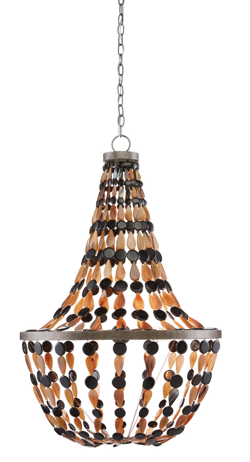 Currey and Company - 9000-0811 - Five Light Chandelier - Osterley - Light Mole/Black/Natural