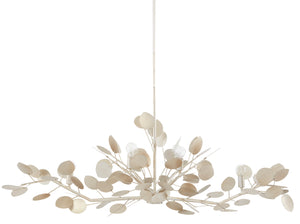 Currey and Company - 9000-0816 - Six Light Chandelier - Lunaria - Contemporary Silver Leaf