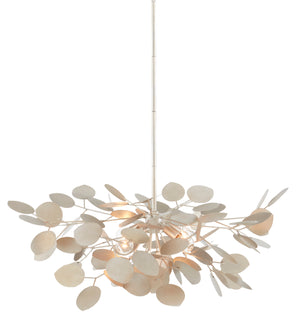 Currey and Company - 9000-0818 - Four Light Chandelier - Lunaria - Contemporary Silver Leaf