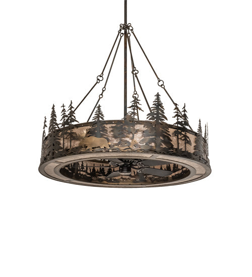 Meyda Tiffany - 241416 - 15 Light Chandel-Air - Wildlife At Dusk - Light Burnished Antique Copper