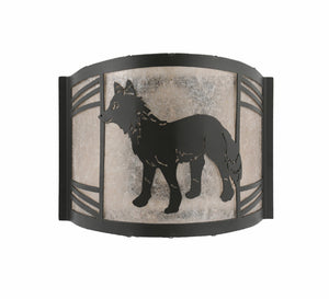 Meyda Tiffany - 247049 - One Light Wall Sconce - Fox On The Loose - Textured Black