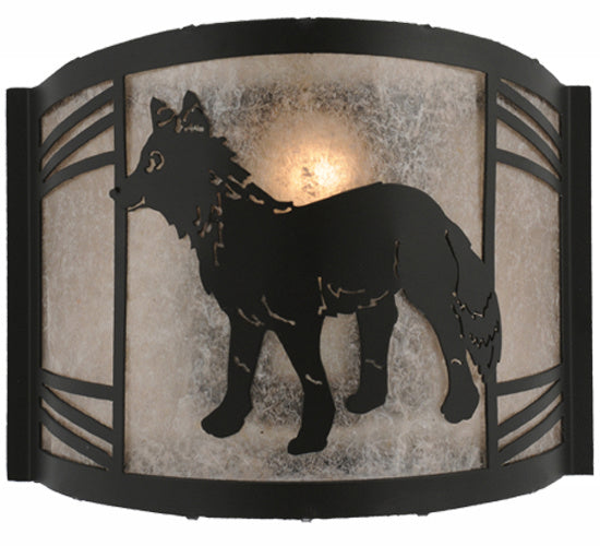 Meyda Tiffany - 247049 - One Light Wall Sconce - Fox On The Loose - Textured Black