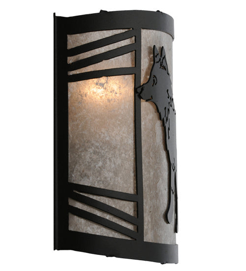 Meyda Tiffany - 247049 - One Light Wall Sconce - Fox On The Loose - Textured Black