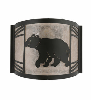 Meyda Tiffany - 247078 - One Light Wall Sconce - Happy Bear On The Loose - Textured Black