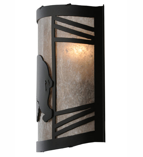 Meyda Tiffany - 247078 - One Light Wall Sconce - Happy Bear On The Loose - Textured Black