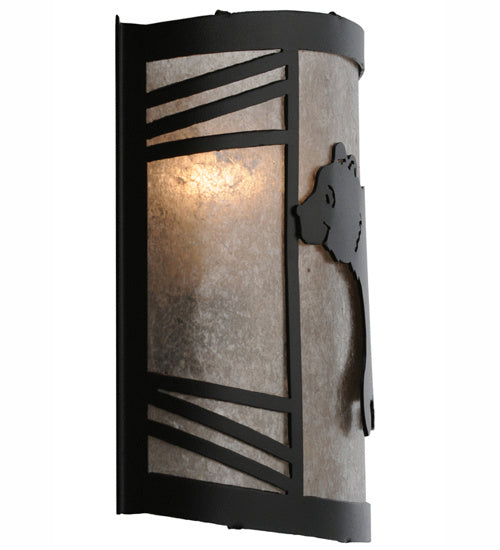 Meyda Tiffany - 247078 - One Light Wall Sconce - Happy Bear On The Loose - Textured Black