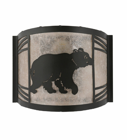 Meyda Tiffany - 247117 - One Light Wall Sconce - Happy Bear On The Loose - Textured Black