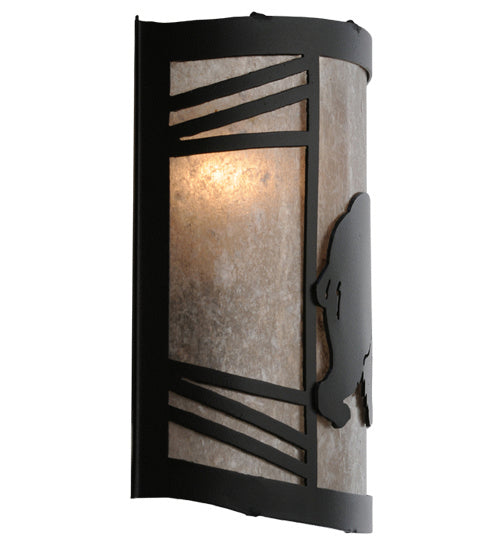 Meyda Tiffany - 247117 - One Light Wall Sconce - Happy Bear On The Loose - Textured Black