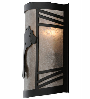 Meyda Tiffany - 247117 - One Light Wall Sconce - Happy Bear On The Loose - Textured Black