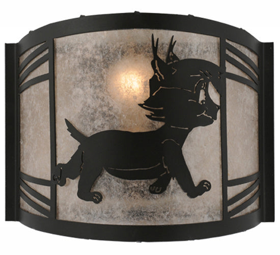 Meyda Tiffany - 247183 - One Light Wall Sconce - Lynx On The Loose - Textured Black