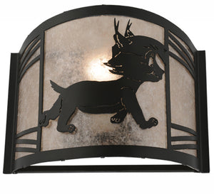 Meyda Tiffany - 247183 - One Light Wall Sconce - Lynx On The Loose - Textured Black