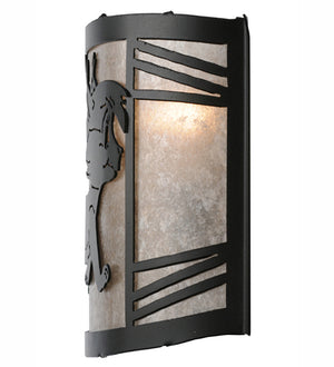 Meyda Tiffany - 247183 - One Light Wall Sconce - Lynx On The Loose - Textured Black