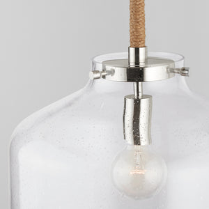 Capital Lighting - 9F373A - One Light Pendant - Corde - Polished Nickel