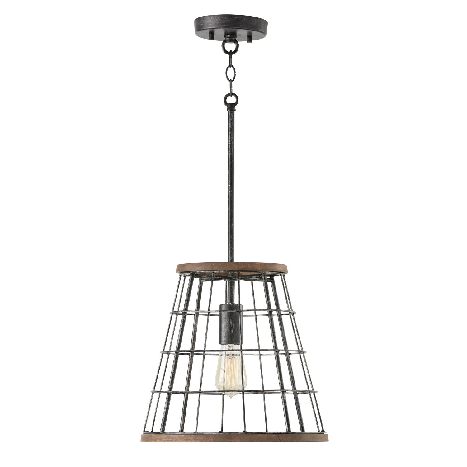 Capital Lighting - AA1001ZW - One Light Pendant - Bracken - Zinc and Wood