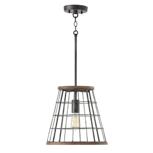 Capital Lighting - AA1001ZW - One Light Pendant - Bracken - Zinc and Wood