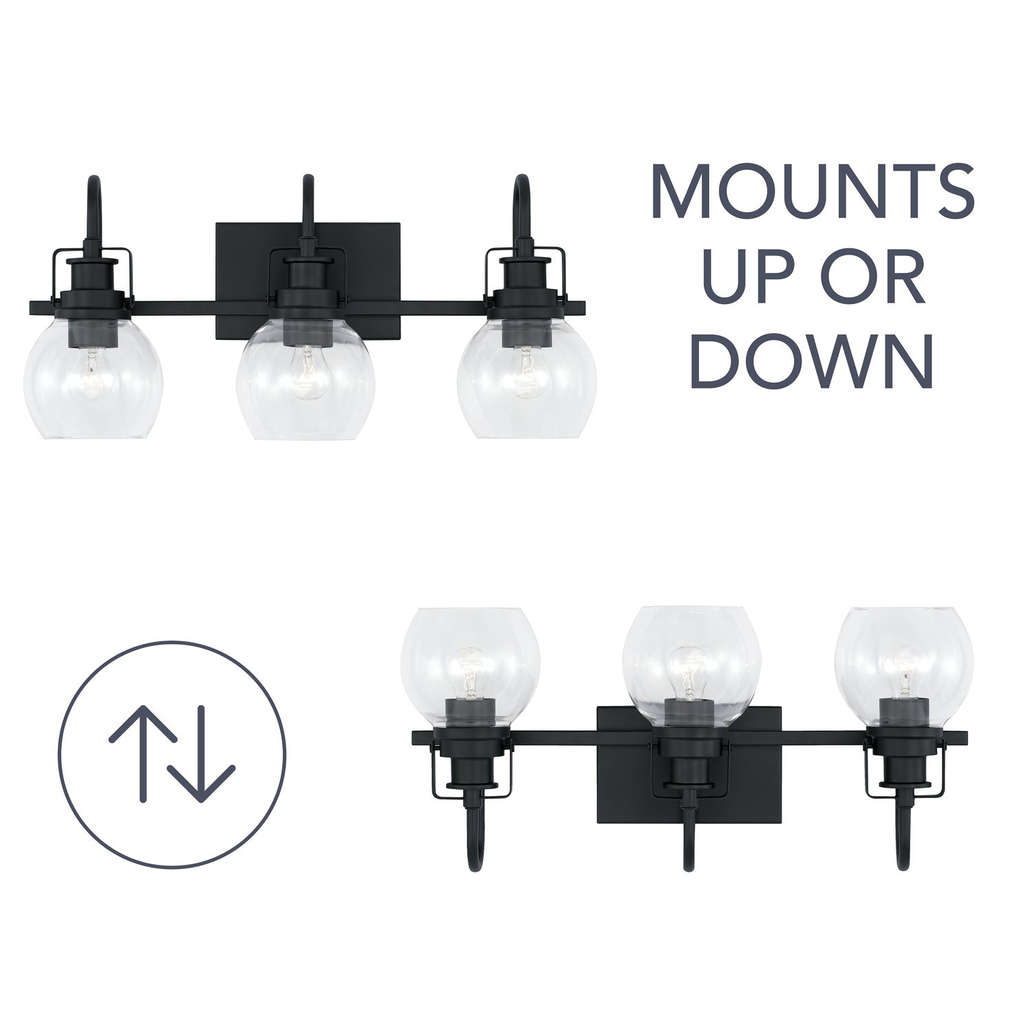 Capital Lighting - AA1007MB - Three Light Vanity - Buxton - Matte Black