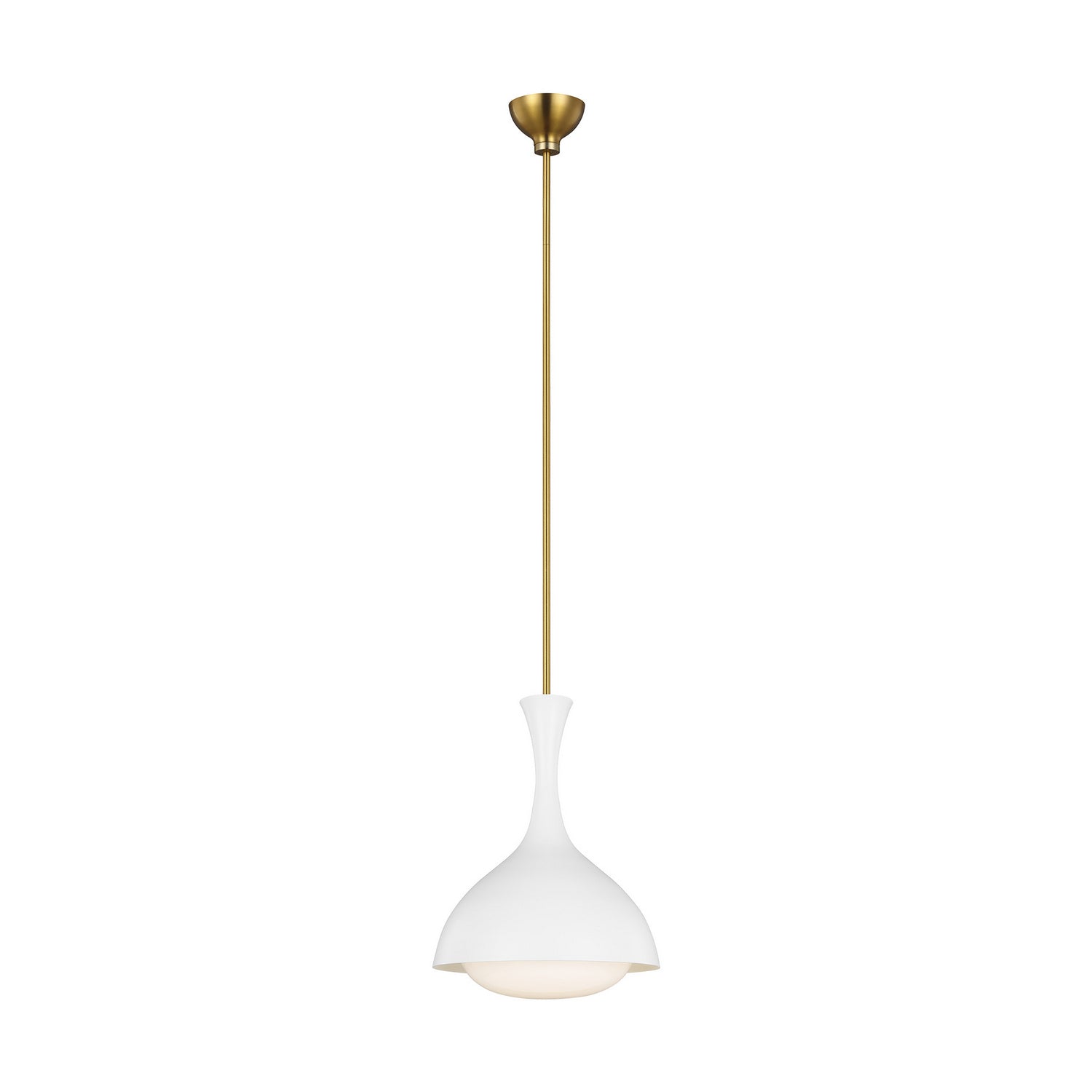 Visual Comfort Studio - AEP1011BBSMWT - One Light Pendant - Lucerne - Matte White and Burnished Brass