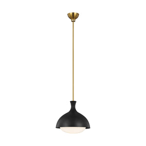 Visual Comfort Studio - AEP1021BBSMBK - One Light Pendant - Lucerne - Midnight Black and Burnished Brass