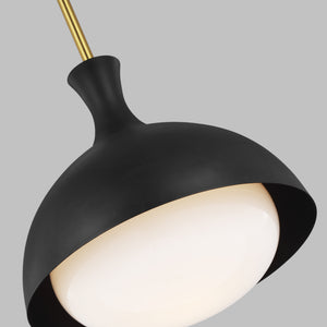 Visual Comfort Studio - AEP1021BBSMBK - One Light Pendant - Lucerne - Midnight Black and Burnished Brass