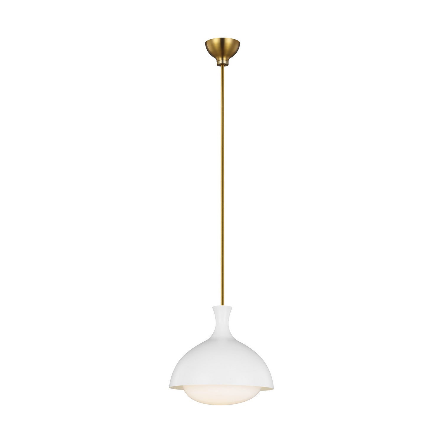 Visual Comfort Studio - AEP1021BBSMWT - One Light Pendant - Lucerne - Matte White and Burnished Brass