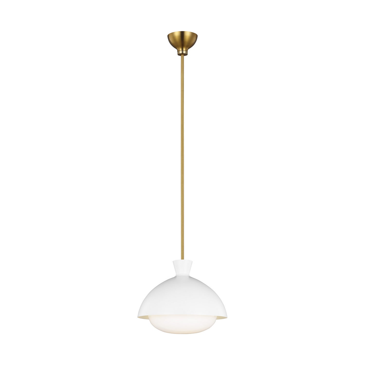 Visual Comfort Studio - AEP1031BBSMWT - One Light Pendant - Lucerne - Matte White and Burnished Brass