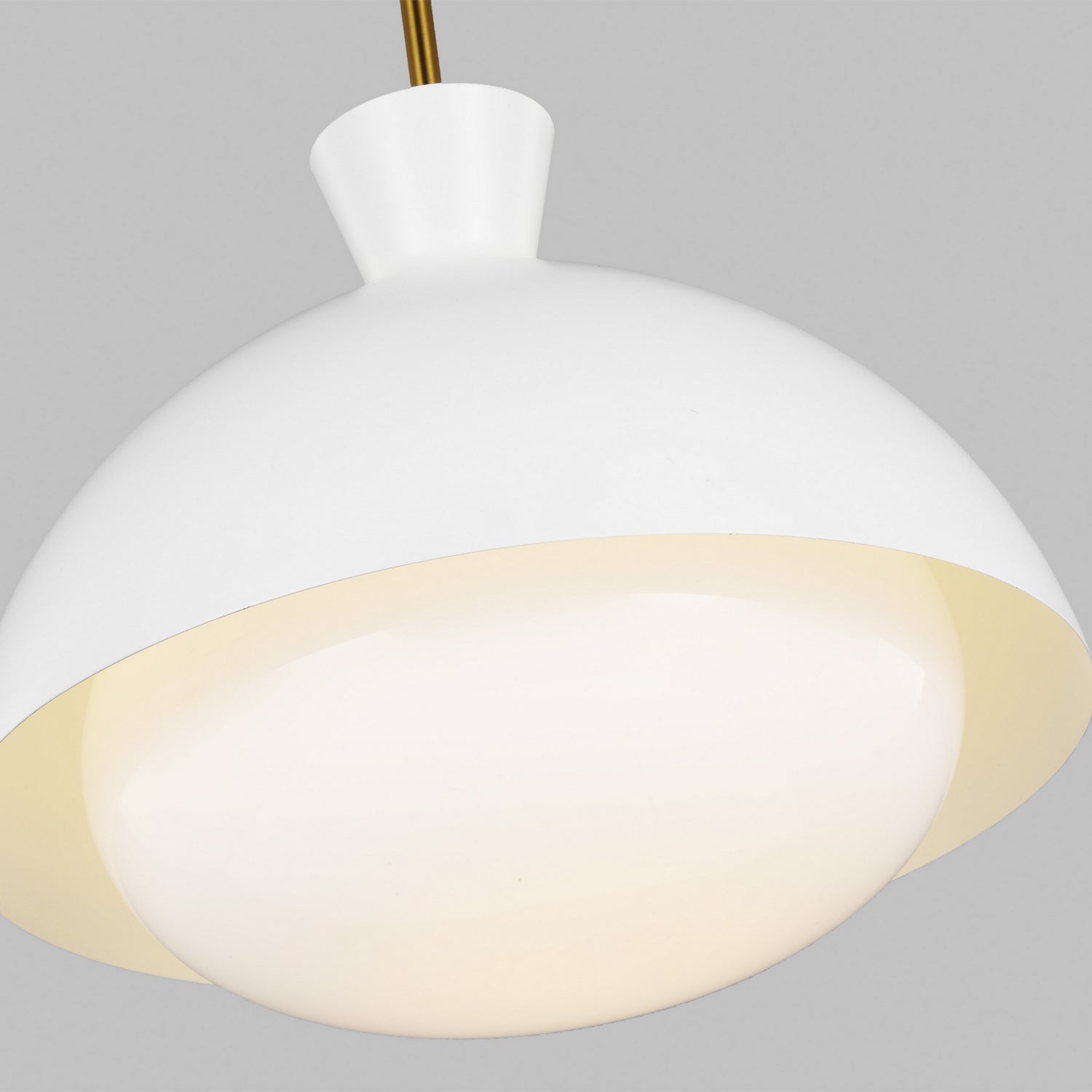 Visual Comfort Studio - AEP1031BBSMWT - One Light Pendant - Lucerne - Matte White and Burnished Brass