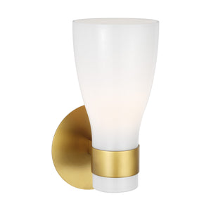 Visual Comfort Studio - AEV1001BBSMG - One Light Wall Sconce - Moritz - Burnished Brass with Milk White Glass