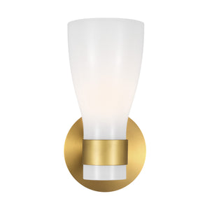 Visual Comfort Studio - AEV1001BBSMG - One Light Wall Sconce - Moritz - Burnished Brass with Milk White Glass