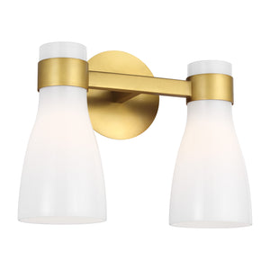 Visual Comfort Studio - AEV1002BBSMG - Two Light Vanity - Moritz - Burnished Brass with Milk White Glass