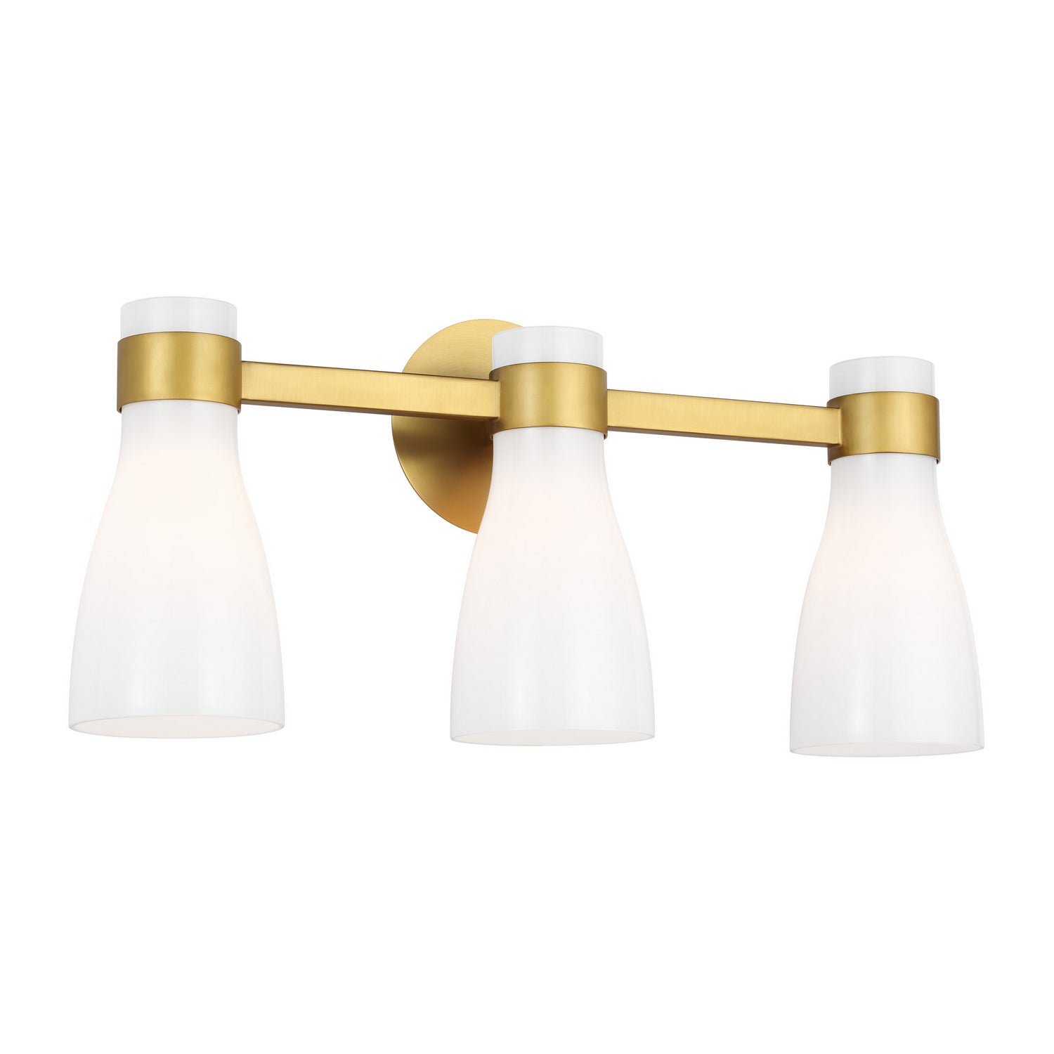 Visual Comfort Studio - AEV1003BBSMG - Three Light Vanity - Moritz - Burnished Brass with Milk White Glass