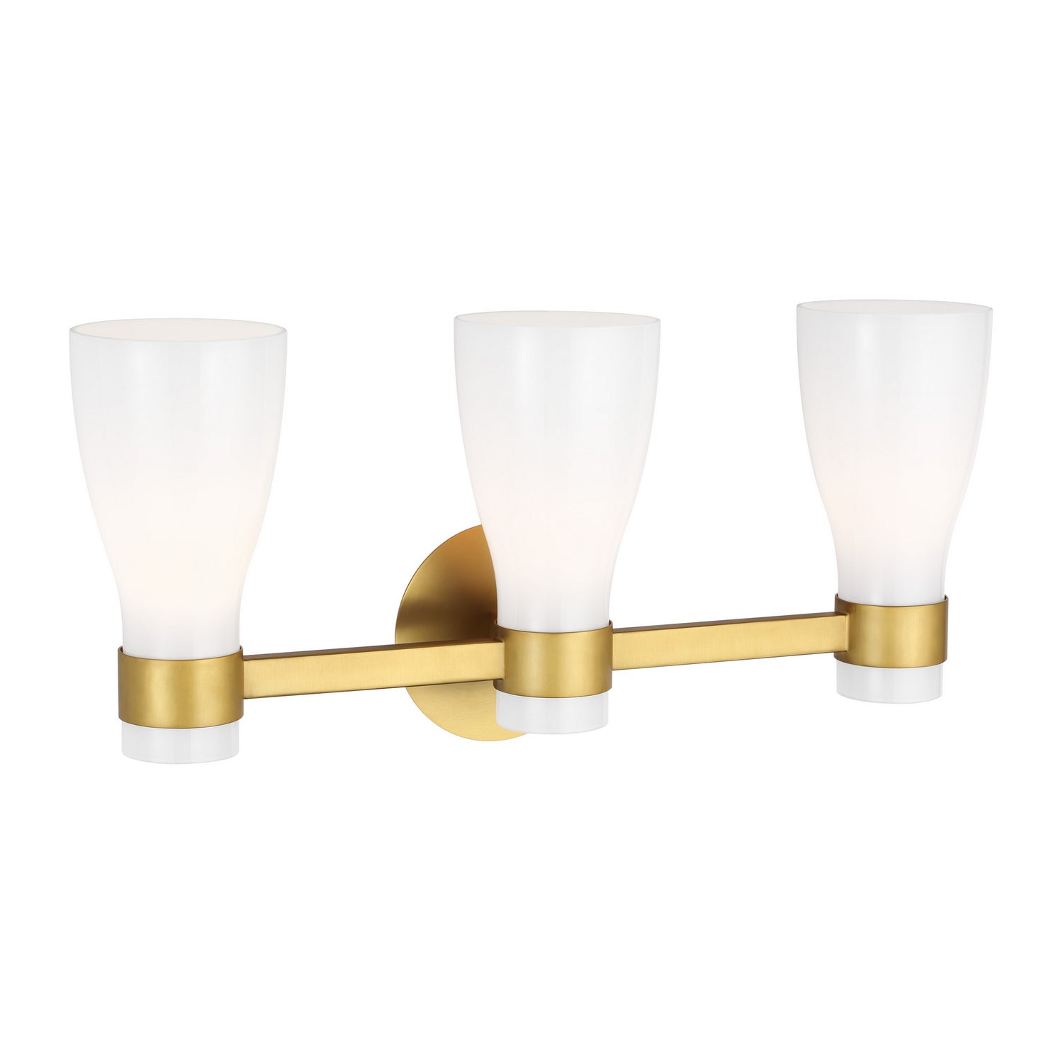 Visual Comfort Studio - AEV1003BBSMG - Three Light Vanity - Moritz - Burnished Brass with Milk White Glass