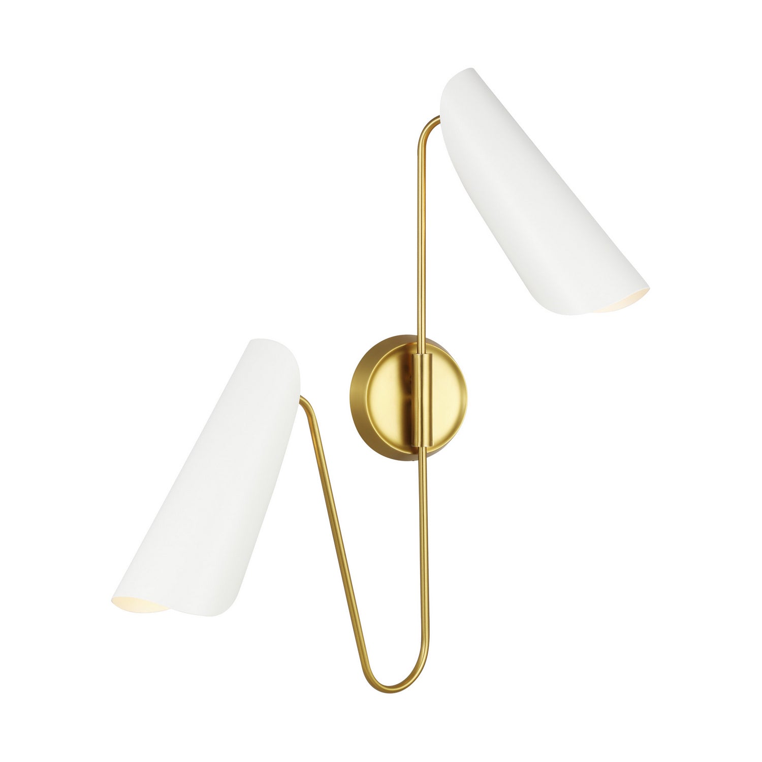 Visual Comfort Studio - AEW1002BBSMWT - Two Light Wall Sconce - Tresa - Matte White and Burnished Brass