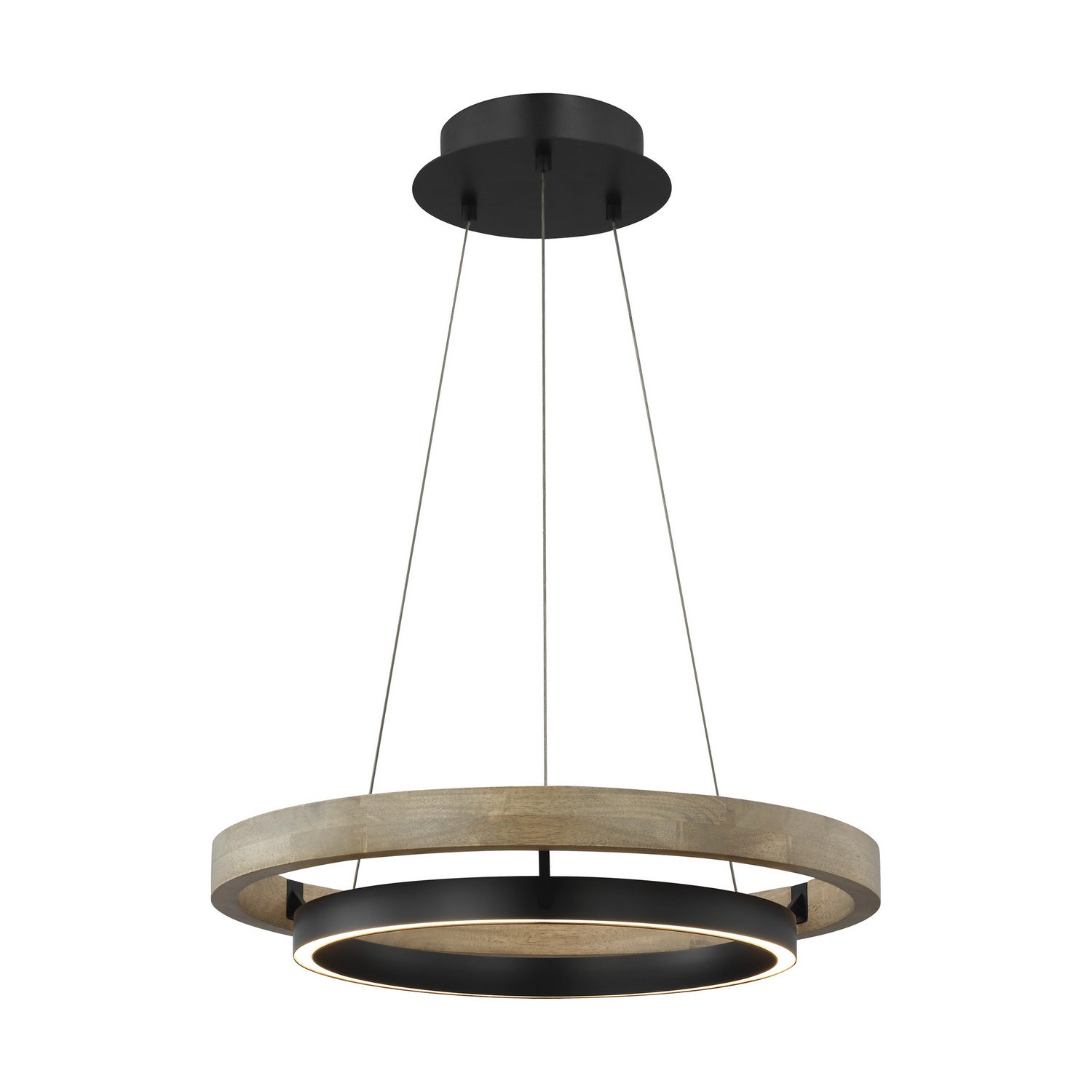 Visual Comfort Modern - 700GRC24BW-LED930 - LED Chandelier - Grace - Matte Black/Weathered Oak Wood