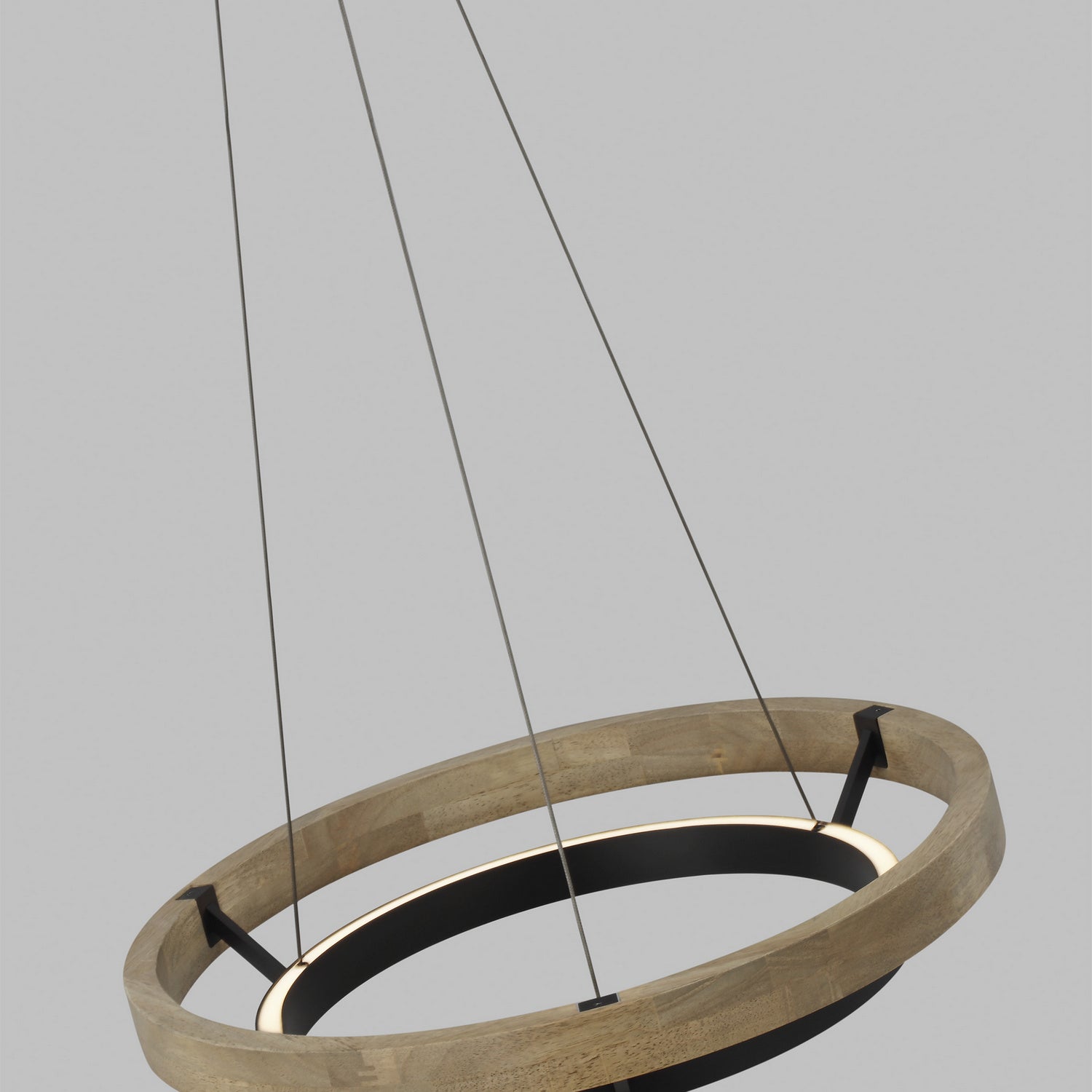 Visual Comfort Modern - 700GRC24BW-LED930 - LED Chandelier - Grace - Matte Black/Weathered Oak Wood