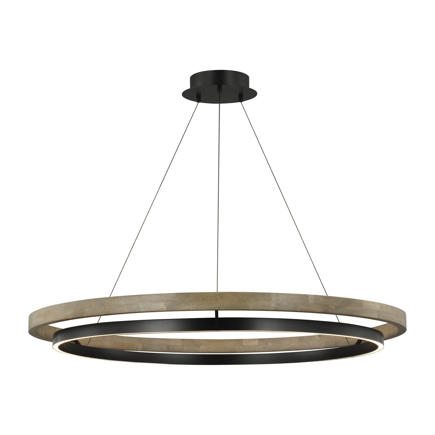 Visual Comfort Modern - 700GRC48BW-LED930 - LED Chandelier - Grace - Matte Black/Weathered Oak Wood