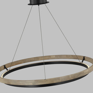 Visual Comfort Modern - 700GRC48BW-LED930 - LED Chandelier - Grace - Matte Black/Weathered Oak Wood