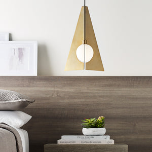 Visual Comfort Modern - 700TDOBLPGNB - Pendant - Orbel Pyramid - Natural Brass