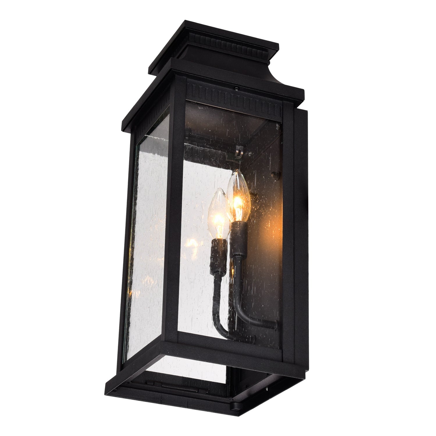 CWI Lighting - 0418W7L-2 - Two Light Outdoor Wall Lantern - Milford - Black